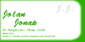 jolan jonap business card